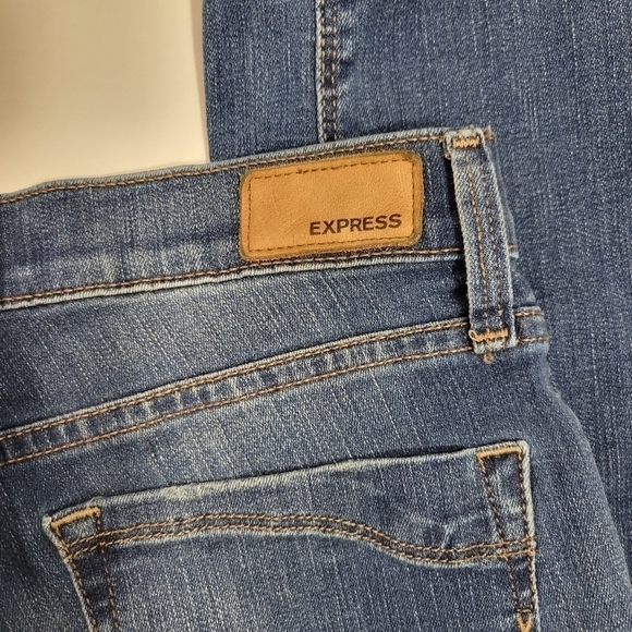Express Womens Mid Rise Cropped Skinny Stretch Jeans in a Size 2R - Picture 5 of 13